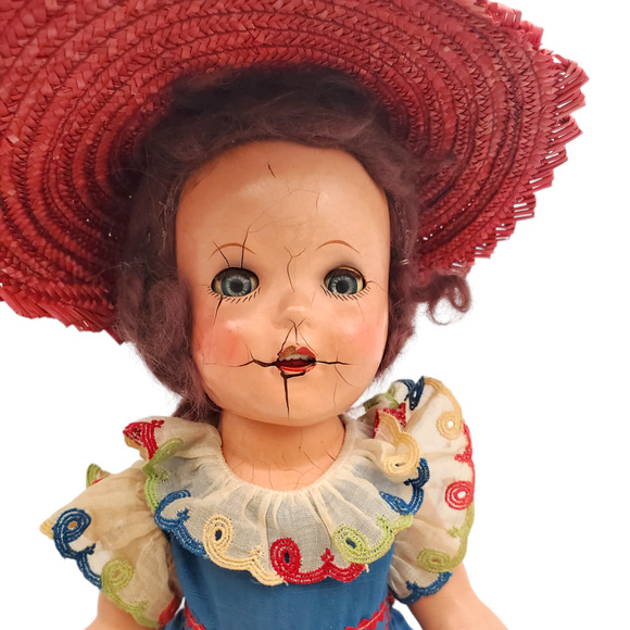 Vintage Composite Doll 15 in Unmarked - Picture 16 of 16